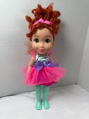 Disney Fancy Nancy Doll  13" Pink Crown Pink and Purple Dress Jakks Pacific EUC